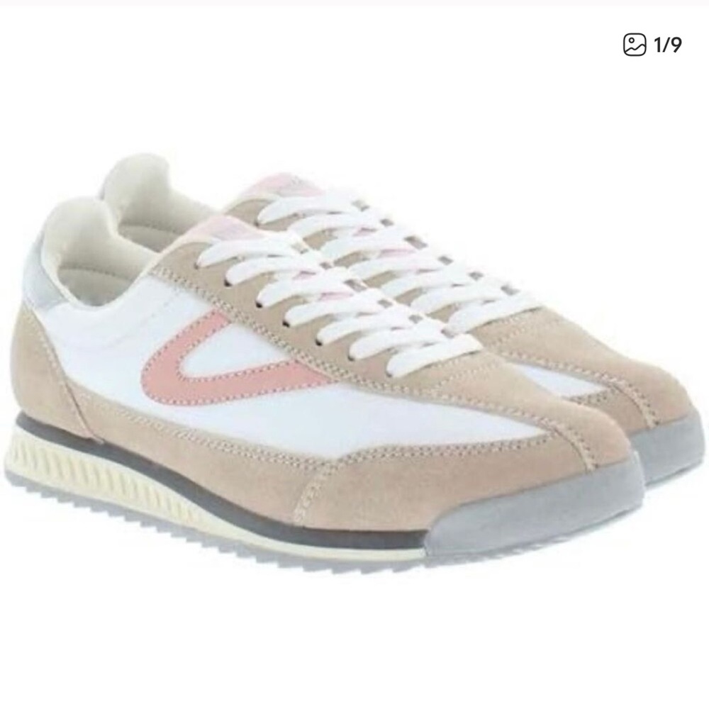 Tretorn Rawlins pink and white sneakers 6.5